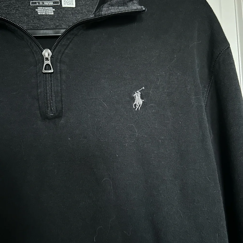Polo by Ralph Lauren Men's Black Soft Touch Quarter-Zip Sweater